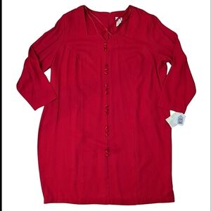 NWT NOS Vintage 90's Frederick's of Hollywood Vibrant Red Dress- Women's Size 24